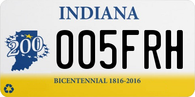 IN license plate 005FRH
