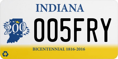 IN license plate 005FRY
