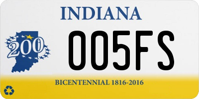 IN license plate 005FS