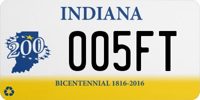 IN license plate 005FT