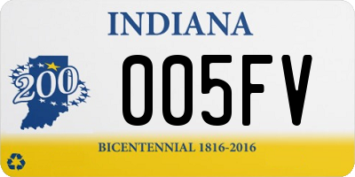 IN license plate 005FV