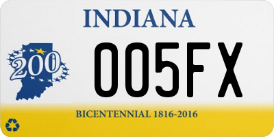 IN license plate 005FX