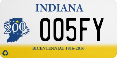 IN license plate 005FY