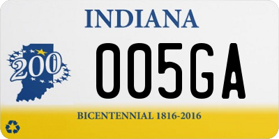 IN license plate 005GA