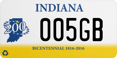 IN license plate 005GB