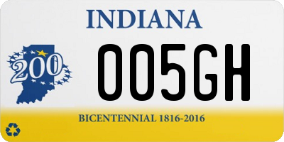 IN license plate 005GH