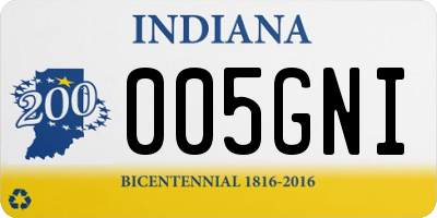 IN license plate 005GNI