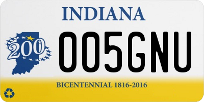 IN license plate 005GNU