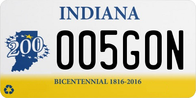 IN license plate 005GON