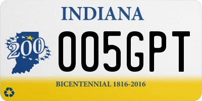 IN license plate 005GPT