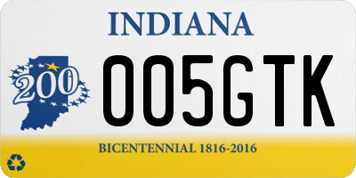 IN license plate 005GTK