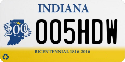 IN license plate 005HDW
