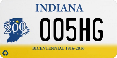 IN license plate 005HG