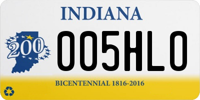 IN license plate 005HLO