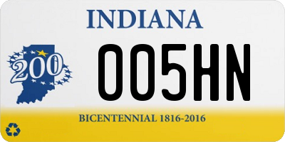 IN license plate 005HN