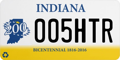 IN license plate 005HTR