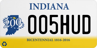 IN license plate 005HUD