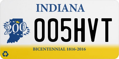 IN license plate 005HVT