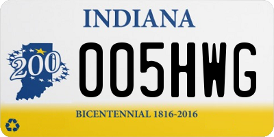 IN license plate 005HWG