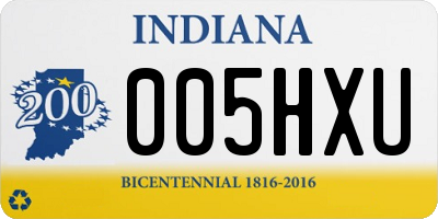 IN license plate 005HXU
