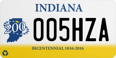 IN license plate 005HZA