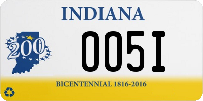 IN license plate 005I