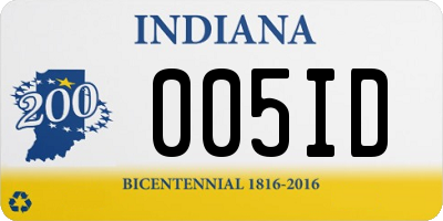 IN license plate 005ID