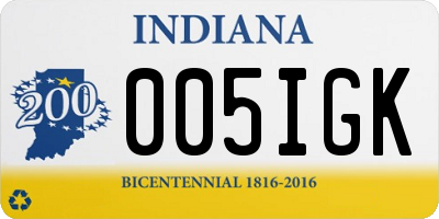 IN license plate 005IGK