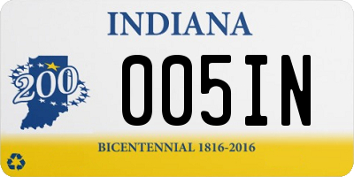 IN license plate 005IN