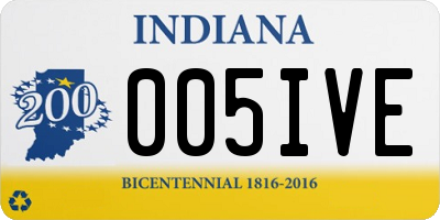 IN license plate 005IVE