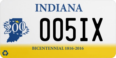 IN license plate 005IX