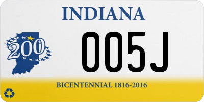 IN license plate 005J