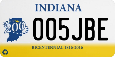IN license plate 005JBE