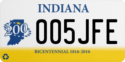 IN license plate 005JFE
