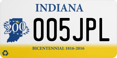 IN license plate 005JPL