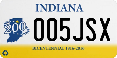 IN license plate 005JSX