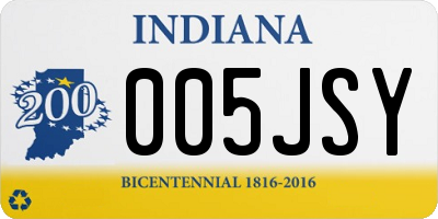 IN license plate 005JSY