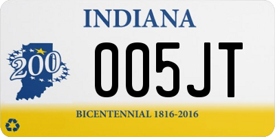 IN license plate 005JT