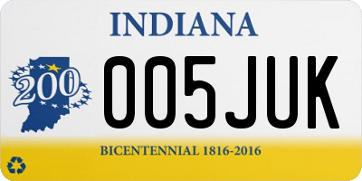 IN license plate 005JUK