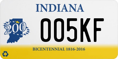 IN license plate 005KF