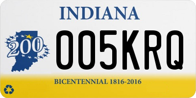 IN license plate 005KRQ