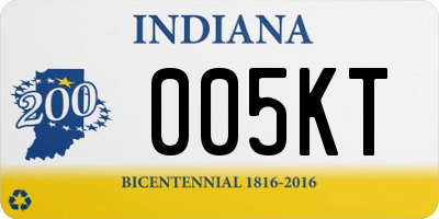 IN license plate 005KT
