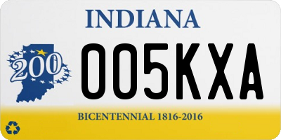 IN license plate 005KXA