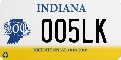 IN license plate 005LK