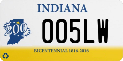 IN license plate 005LW