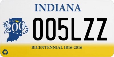 IN license plate 005LZZ