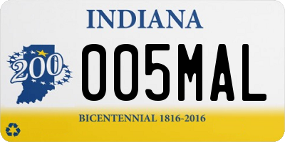 IN license plate 005MAL