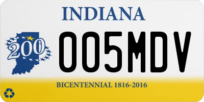 IN license plate 005MDV