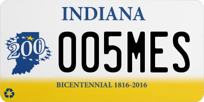 IN license plate 005MES