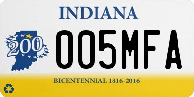 IN license plate 005MFA